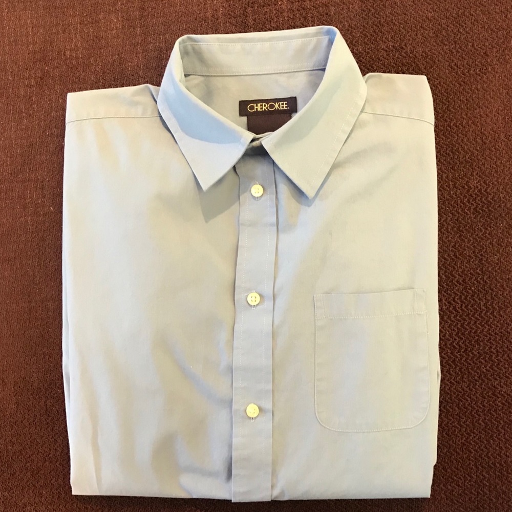 Blue long sleeve button down shirt by Cherokee